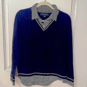 Tommy Hilfiger Sweater Blouse Red white and navy,Size SP